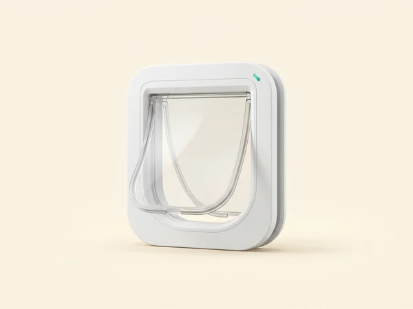 Wit kattenluik met transparante flap