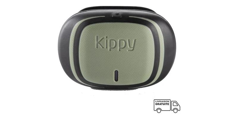 Groen-zwarte Kippy Evo GPS-tracker voor katten
