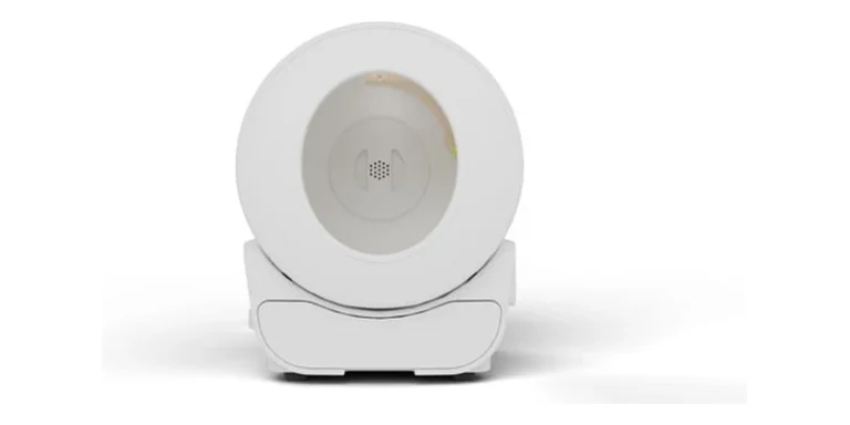 Witte Petlux automatische kattenbak met bolvormige trommel