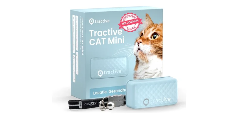 Tractive GPS Cat Mini kattentracker met verpakking en halsbandje